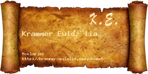 Krammer Eulália névjegykártya